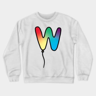 Initial Monogram Balloon Letter W Crewneck Sweatshirt